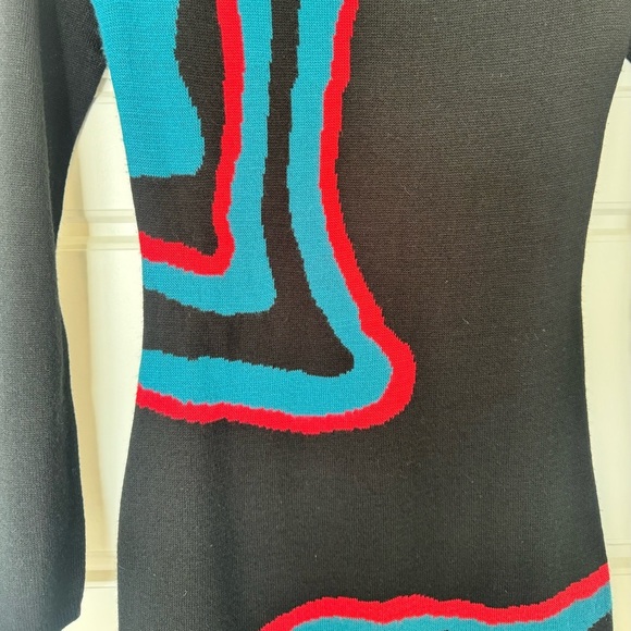 Venus Vintage Sweater Dress Geometric Print‎ Art Deco Size XS - Picture 4 of 8